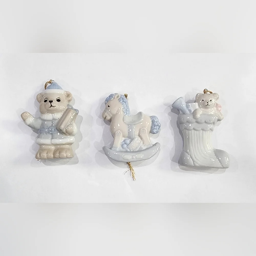 Vintage Hand Painted Ceramic Ornaments